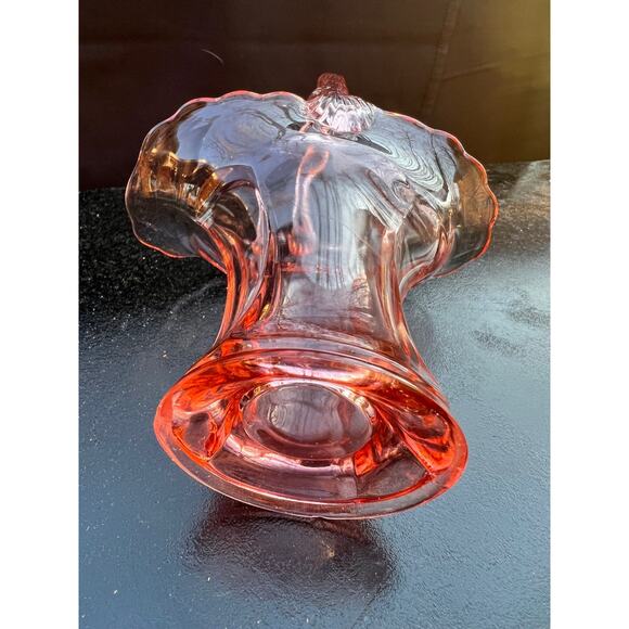 Vintage Pink Depression Glass Basket by Tiffin - Picture 6 of 9